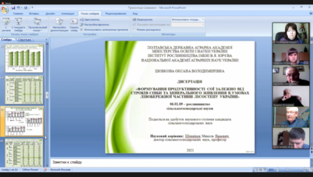 DEFENSE OF OKSANA VOLODYMYRIVNA SHOVKOVA'S CANDIDATE THESIS